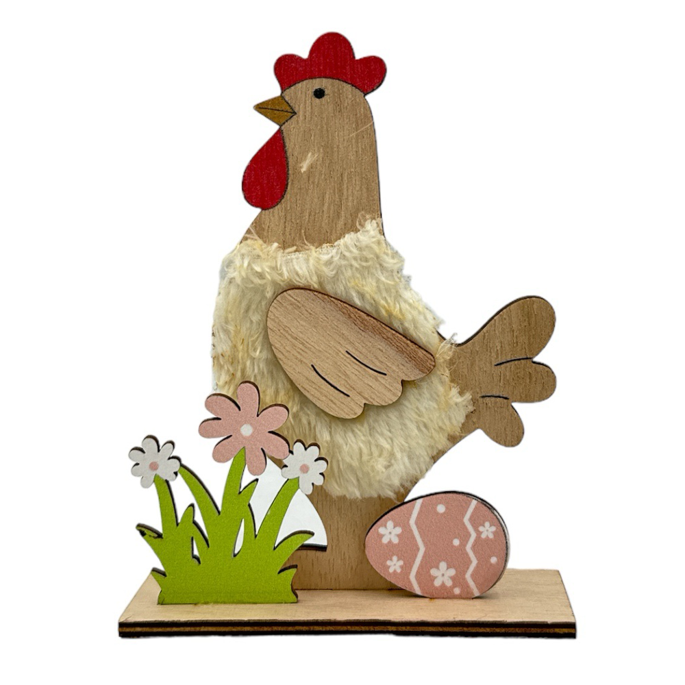 BUNNYSΔιακοσμιτική κότα με λουλούδια και αυγό σε βάσηpapell.gr